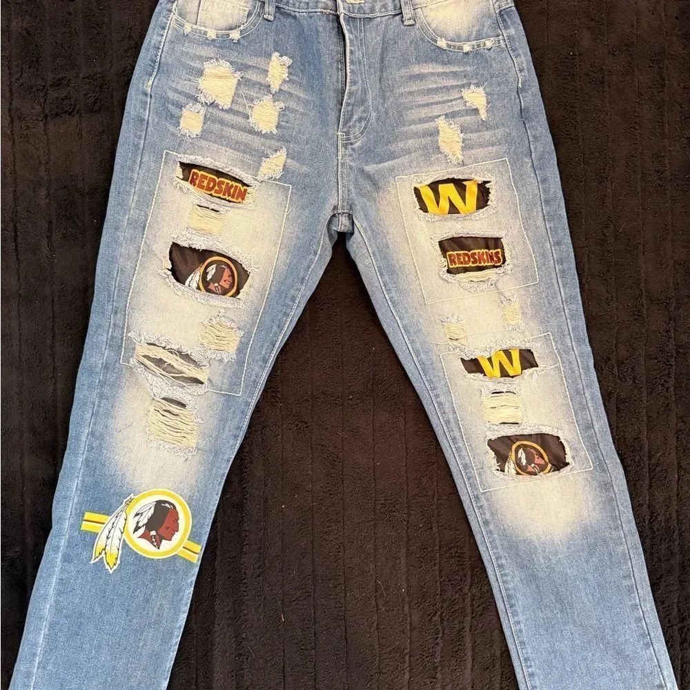 Washington Commander’s Women’s Jeans with Patch Accents